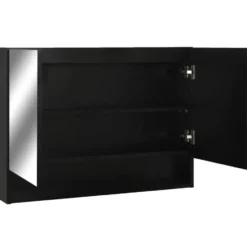vidaXL - Spiegelkast - Zwart - MDF