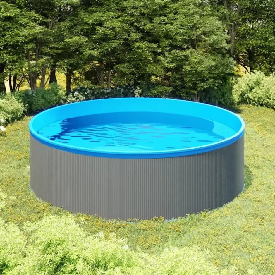 vidaXL - Splasher Pool - Grijs - Staal