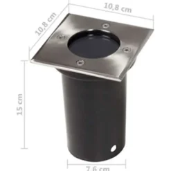 vidaXL - Spotlight - Zwart - Roestvrij staal - 3 stuks