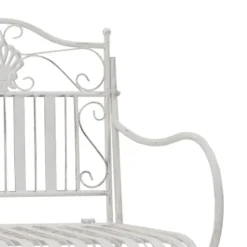 vidaXL - Staal Tuinbank - Wit - 103,5x59x89 cm