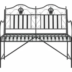 vidaXL - Staal Tuinbank - Zwart - 103,5x59x89 cm