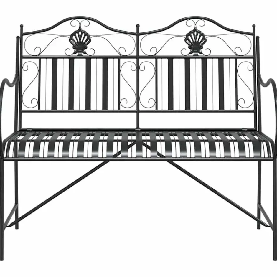 vidaXL - Staal Tuinbank - Zwart - 103,5x59x89 cm