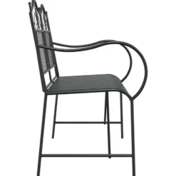 vidaXL - Staal Tuinbank - Zwart - 103,5x59x89 cm