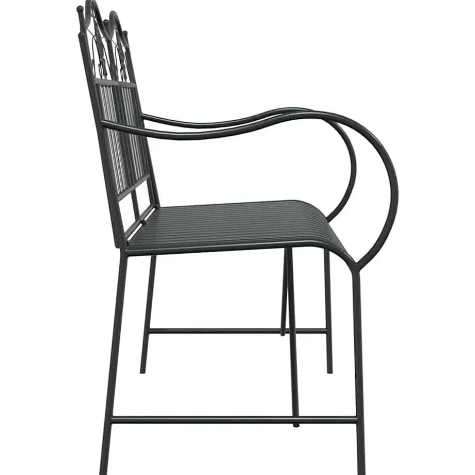 vidaXL - Staal Tuinbank - Zwart - 103,5x59x89 cm