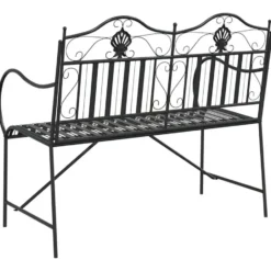 vidaXL - Staal Tuinbank - Zwart - 103,5x59x89 cm
