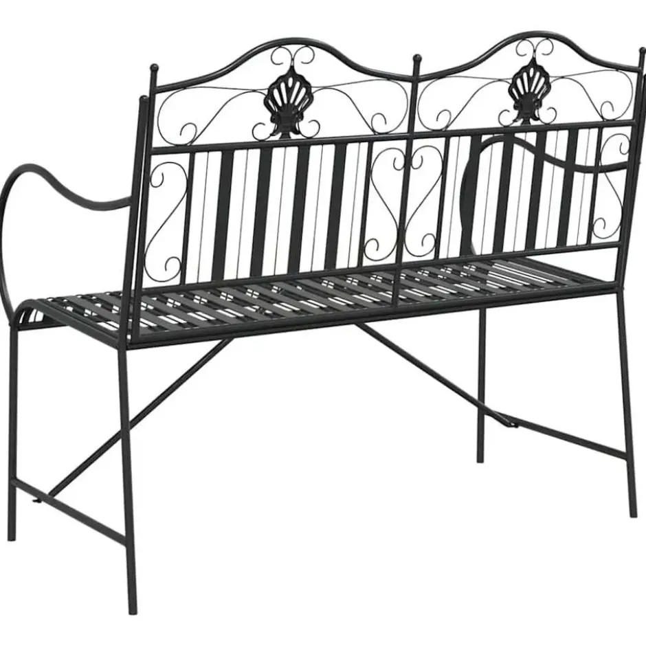 vidaXL - Staal Tuinbank - Zwart - 103,5x59x89 cm