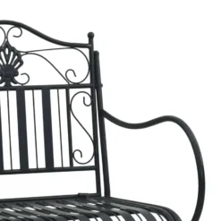 vidaXL - Staal Tuinbank - Zwart - 103,5x59x89 cm