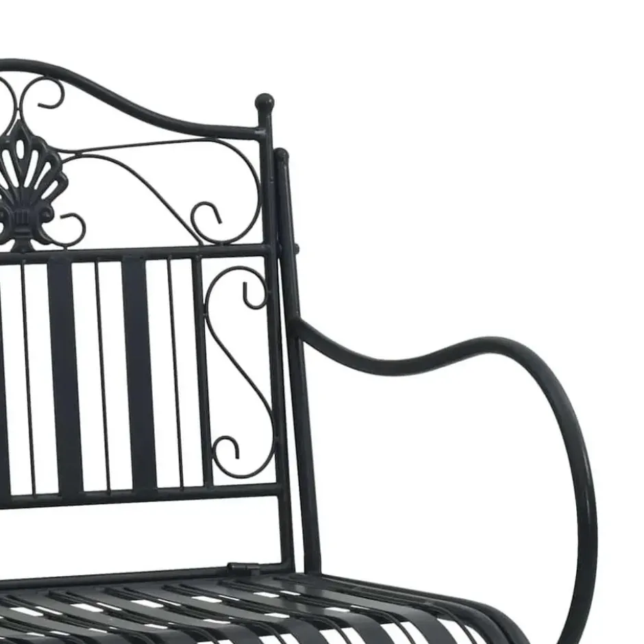 vidaXL - Staal Tuinbank - Zwart - 103,5x59x89 cm