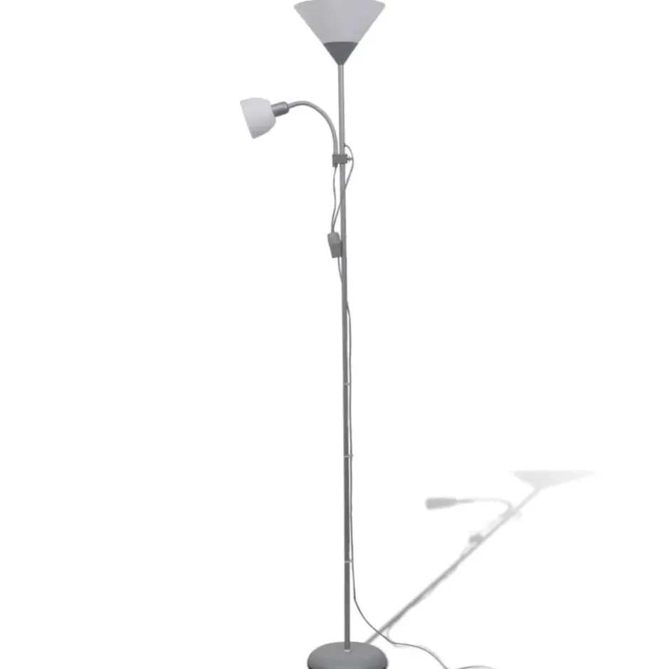 vidaXL - Staande Lamp - Grijs - Staal