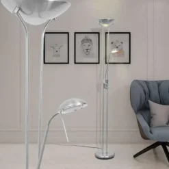 vidaXL - Staande Lamp - Zilver - Staal
