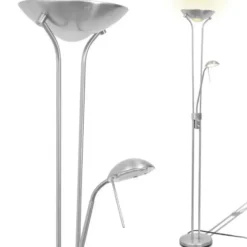 vidaXL - Staande Lamp - Zilver - Staal
