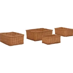 vidaXL - Stapelbare Mandenset - Bruin - Riet