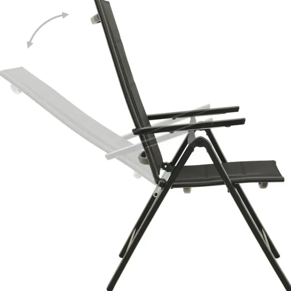 vidaXL - Stapelbare Stoel - Zwart - Aluminium - 2 stuks