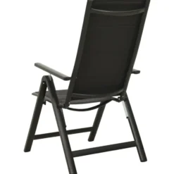 vidaXL - Stapelbare Stoel - Zwart - Aluminium - 2 stuks
