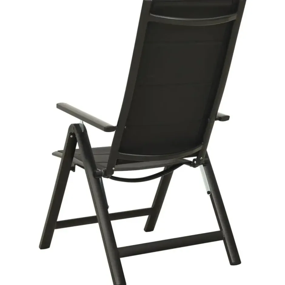 vidaXL - Stapelbare Stoel - Zwart - Aluminium - 2 stuks