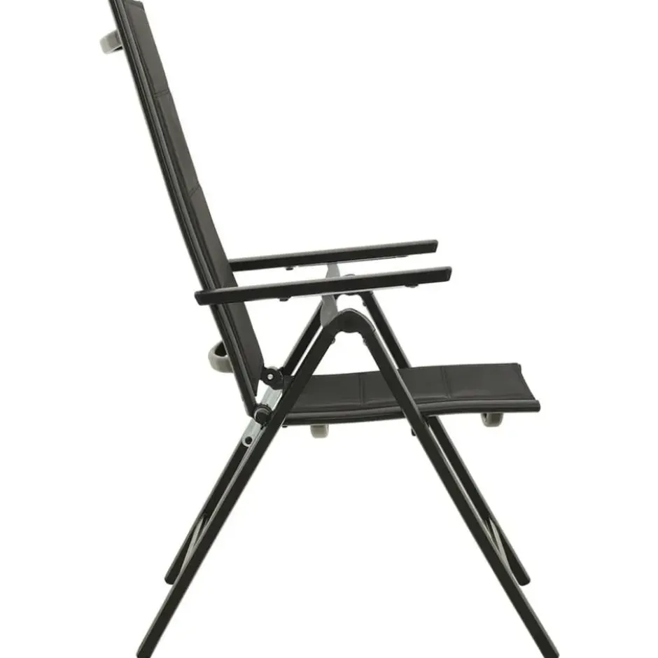 vidaXL - Stapelbare Stoel - Zwart - Aluminium - 2 stuks