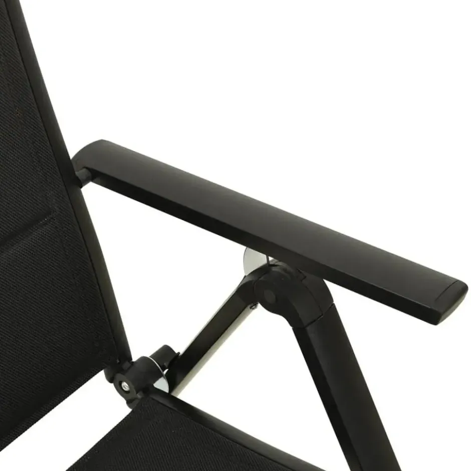 vidaXL - Stapelbare Stoel - Zwart - Aluminium - 2 stuks