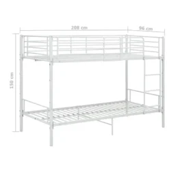 vidaXL - Stapelbed - Wit - metaal - 90x200 cm