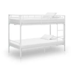 vidaXL - Stapelbed - Wit - metaal - 90x200 cm