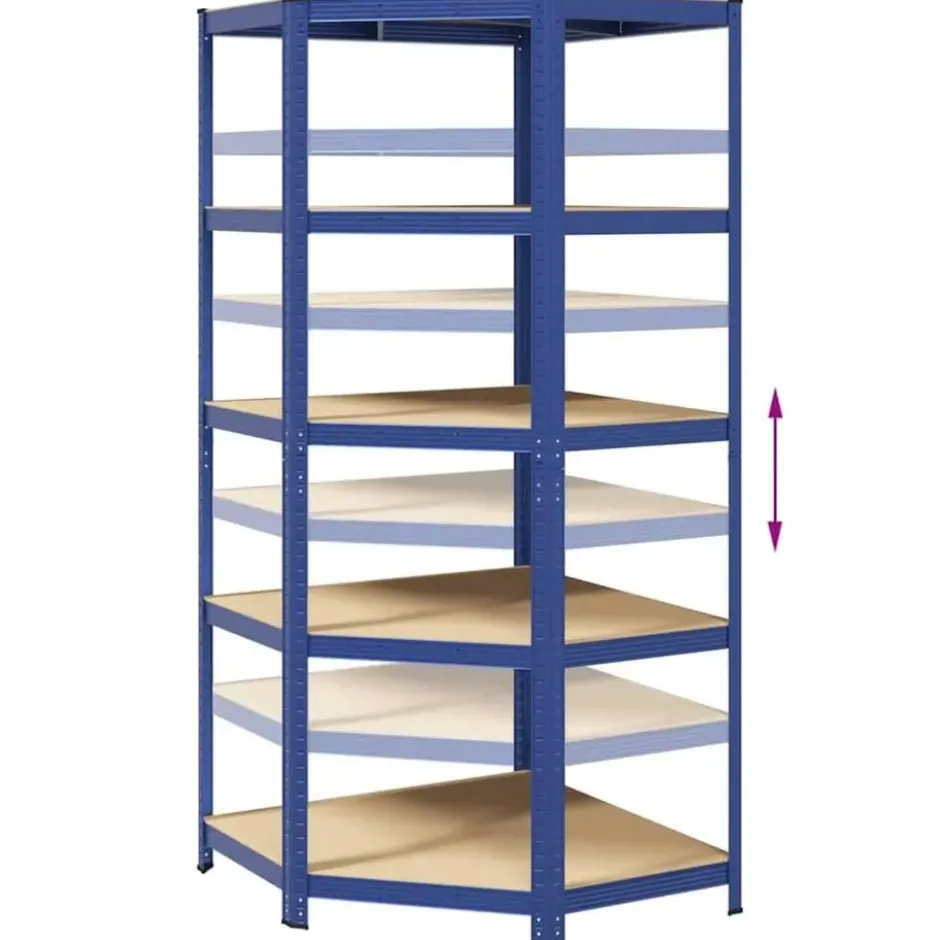 vidaXL - Stellingkast - Blauw - Staal