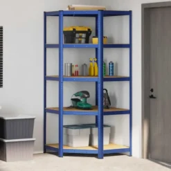 vidaXL - Stellingkast - Blauw - Staal
