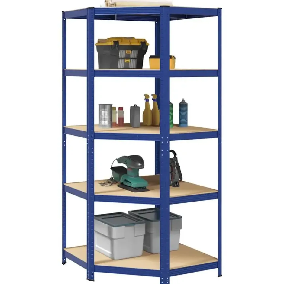 vidaXL - Stellingkast - Blauw - Staal