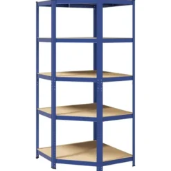 vidaXL - Stellingkast - Blauw - Staal