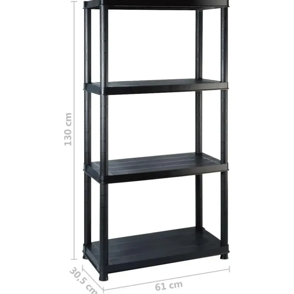 vidaXL - Stellingkast - Zwart - Kunststof