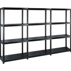 vidaXL - Stellingkast - Zwart - Kunststof