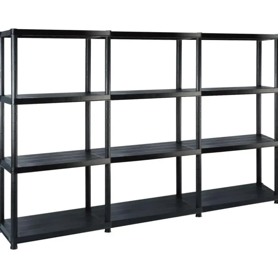 vidaXL - Stellingkast - Zwart - Kunststof