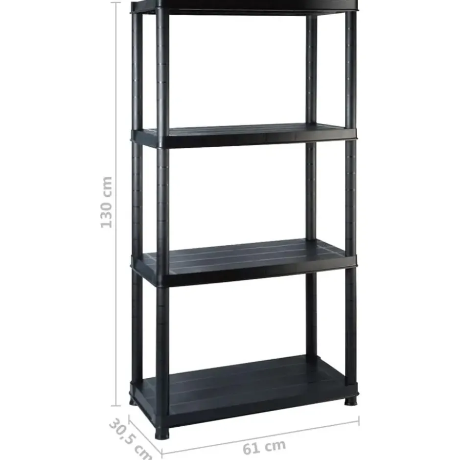 vidaXL - Stellingkast - Zwart - Kunststof