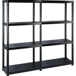 vidaXL - Stellingkast - Zwart - Kunststof