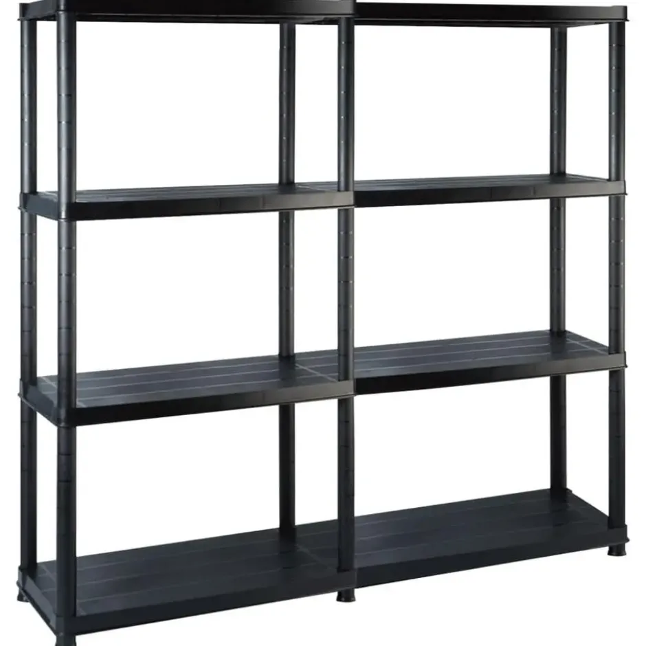 vidaXL - Stellingkast - Zwart - Kunststof