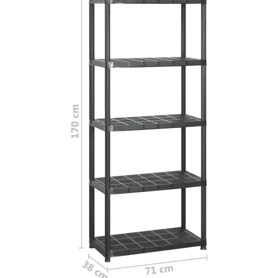vidaXL - Stellingkast - Zwart - Kunststof