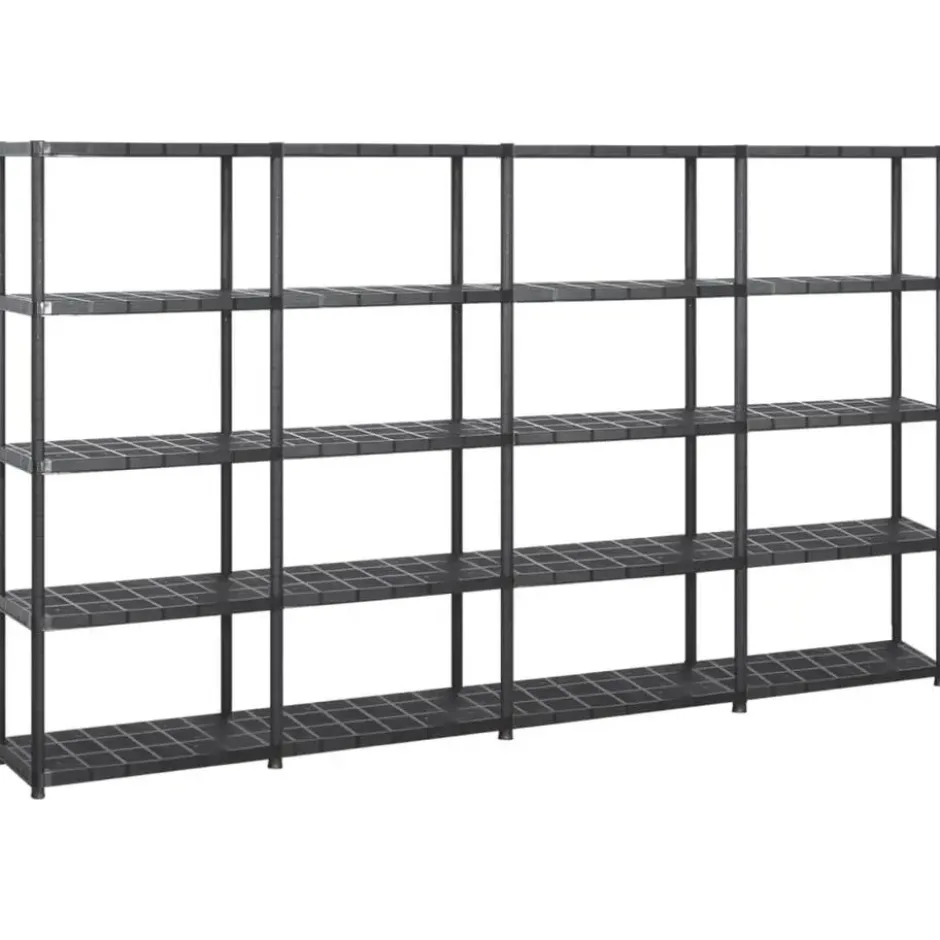 vidaXL - Stellingkast - Zwart - Kunststof