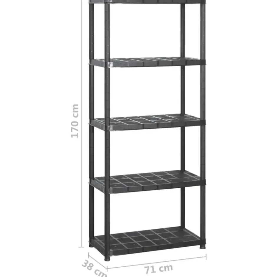 vidaXL - Stellingkast - Zwart - Kunststof