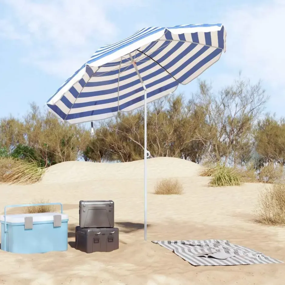 vidaXL - Strandparasol - Blauw - Polyester