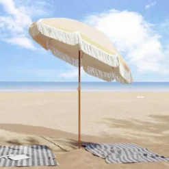 vidaXL - Strandparasol - Geel - Polyester
