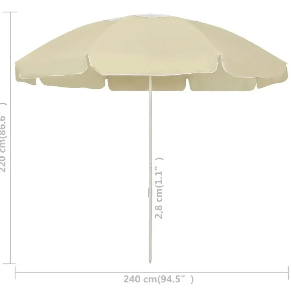 vidaXL - Strandparasol - Geel - Polyester