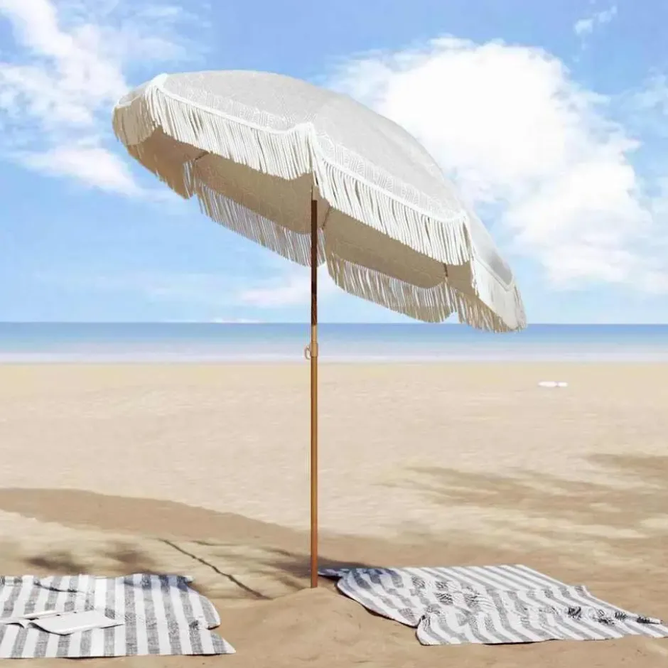 vidaXL - Strandparasol - Grijs - Polyester