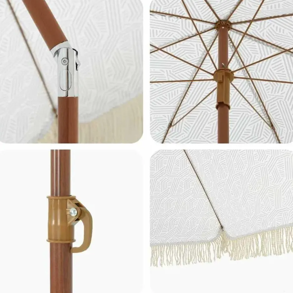 vidaXL - Strandparasol - Grijs - Polyester
