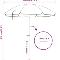 vidaXL - Strandparasol - Meerkleurig - Polyester