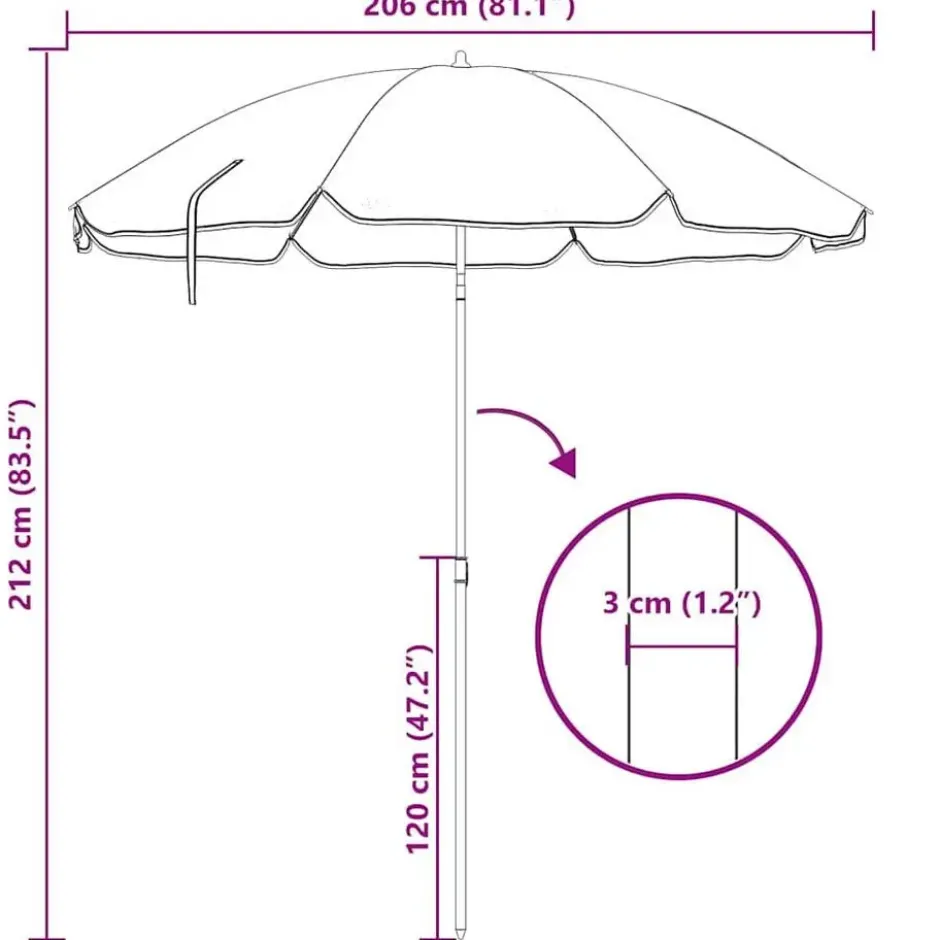 vidaXL - Strandparasol - Meerkleurig - Polyester