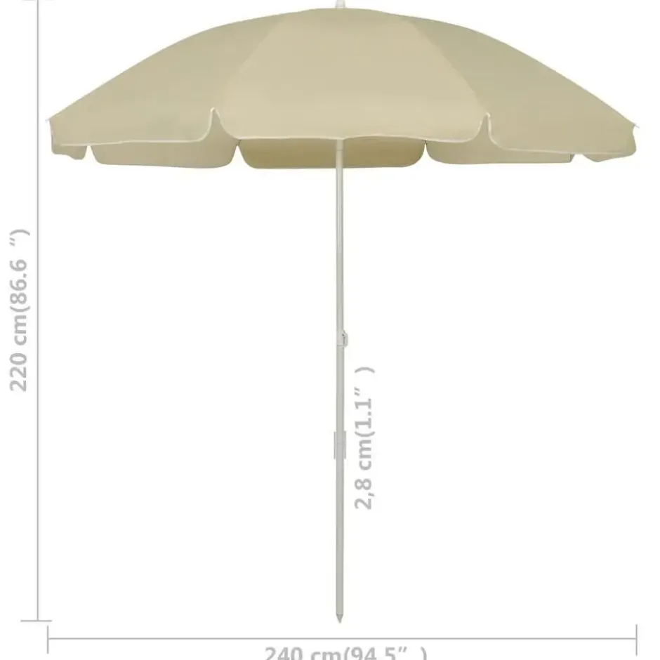 vidaXL - Strandparasol - Wit - Polyester