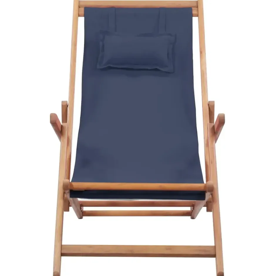 vidaXL - Strandstoel - Blauw - Stof