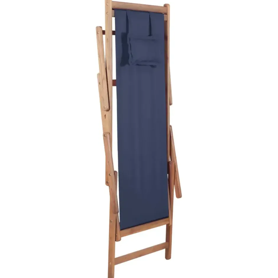vidaXL - Strandstoel - Blauw - Stof