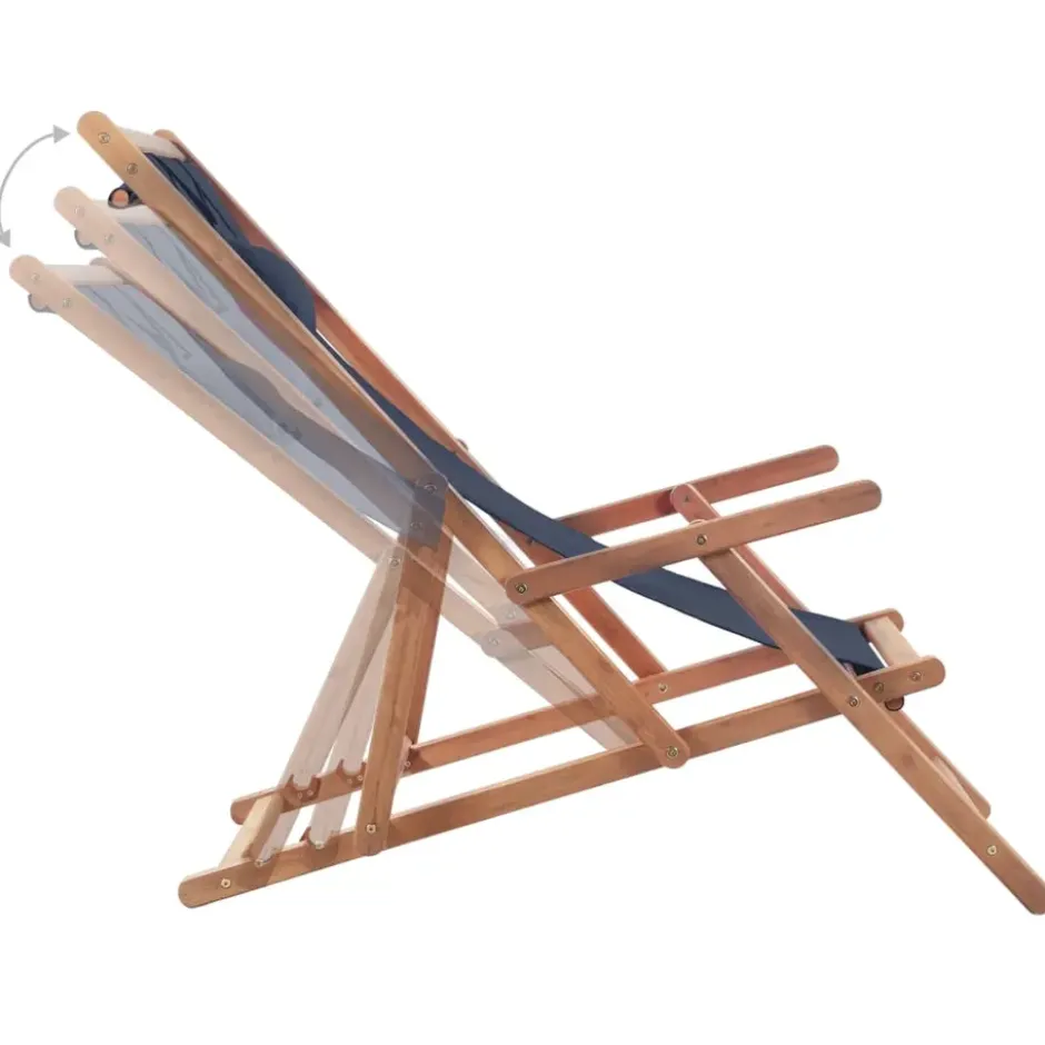 vidaXL - Strandstoel - Blauw - Stof