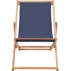 vidaXL - Strandstoel - Blauw - Stof