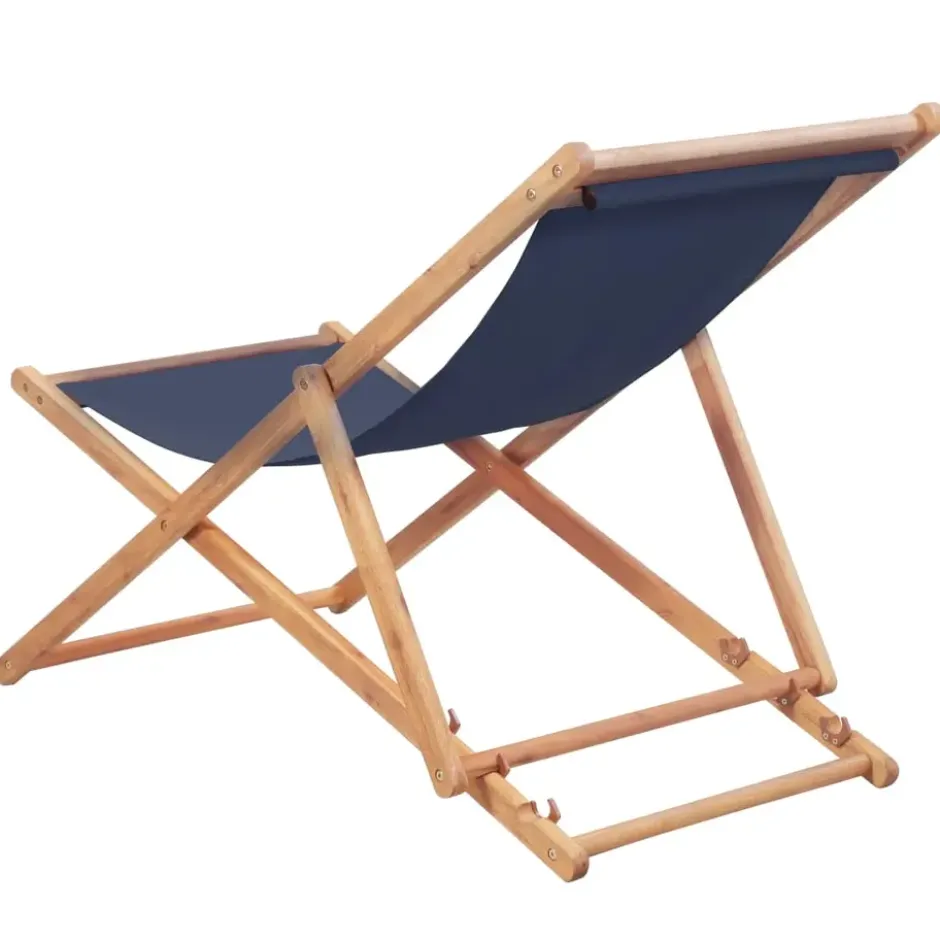 vidaXL - Strandstoel - Blauw - Stof