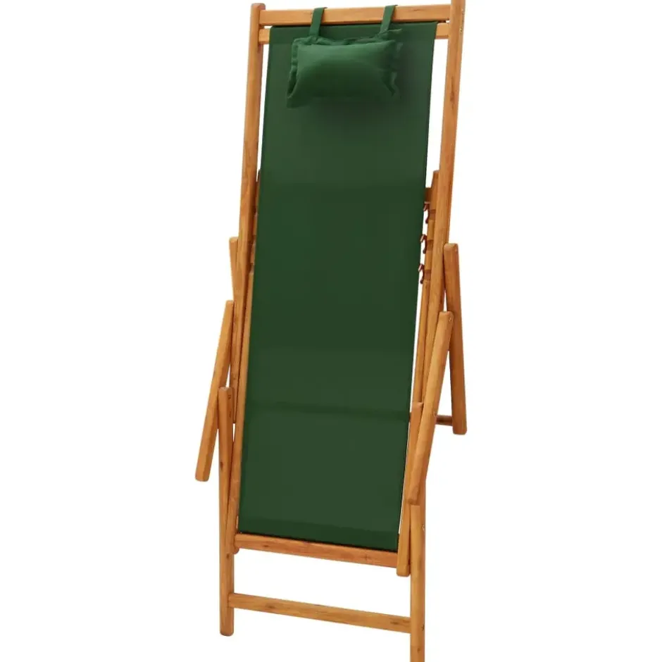 vidaXL - Strandstoel - Groen - Stof